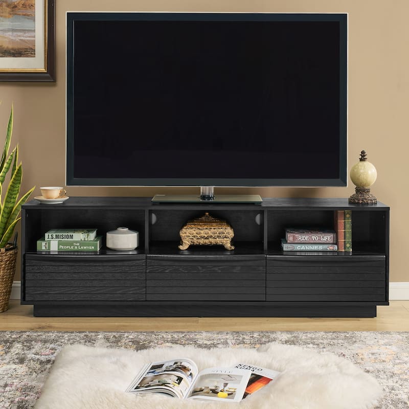Charming Mid-Century Modern TV Stand with Versatile Storage and Stylish Design