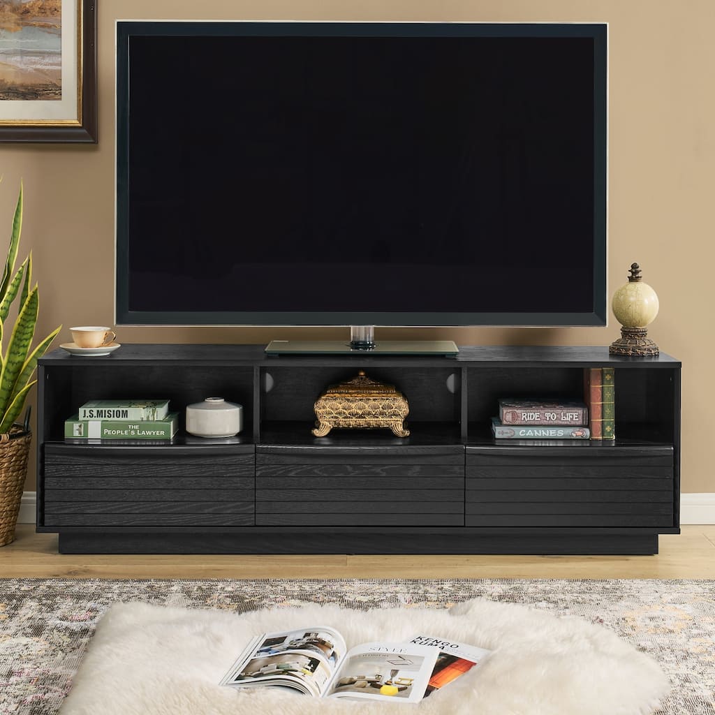 Charming Mid-Century Modern TV Stand with Versatile Storage and Stylish Design