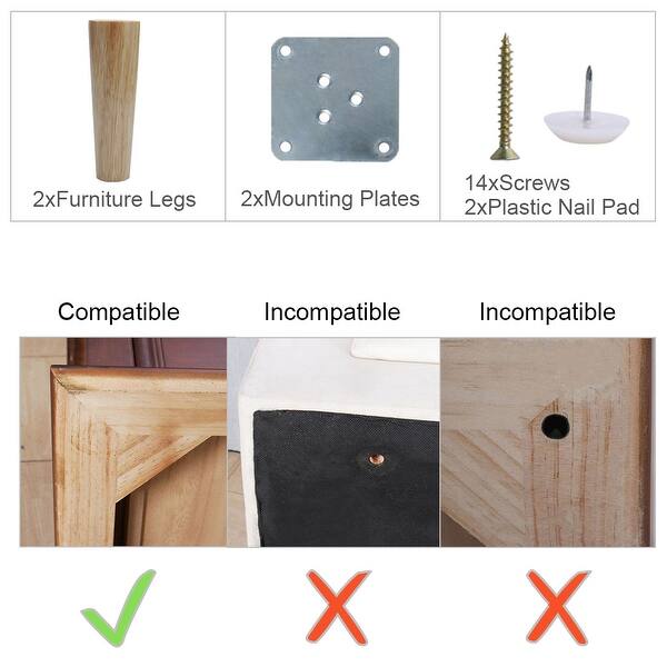 Shop 8 Inch Wood Furniture Legs Sofa Couch Chair Table Desk Closet