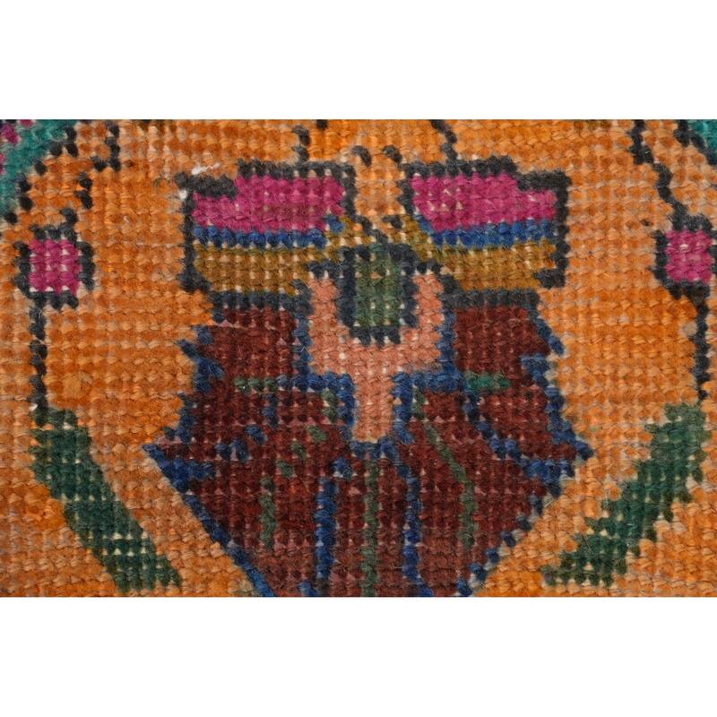 Hand Knotted Oriental 100% Wool Carpet Traditional Geometric Pink Tabriz Area Rug - 4' 9'' X 2' 7''