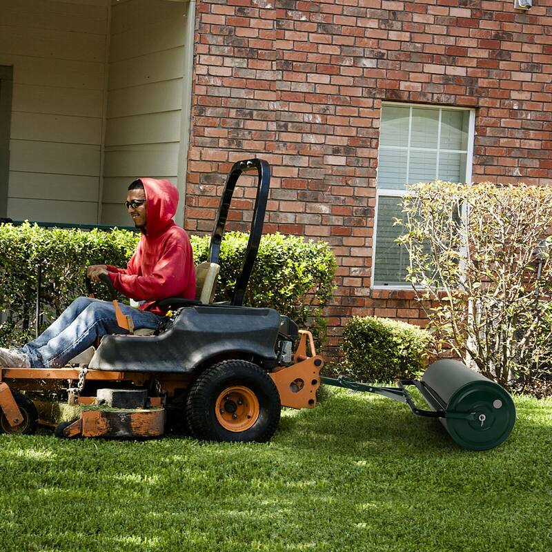 Gymax Lawn Roller Push/Tow Behind a Tractor Sod Drum Roller for Park
