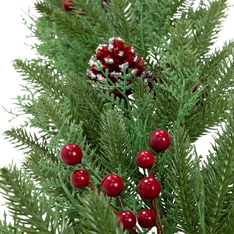 Real Touch™️ Wind River Fir with Glittered Pinecones Artificial Christmas Garland - 7' x 12" - Unlit