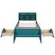 preview thumbnail 13 of 55, Solid Wood Platform Bed Frame Imitate Bridge Design Drawers