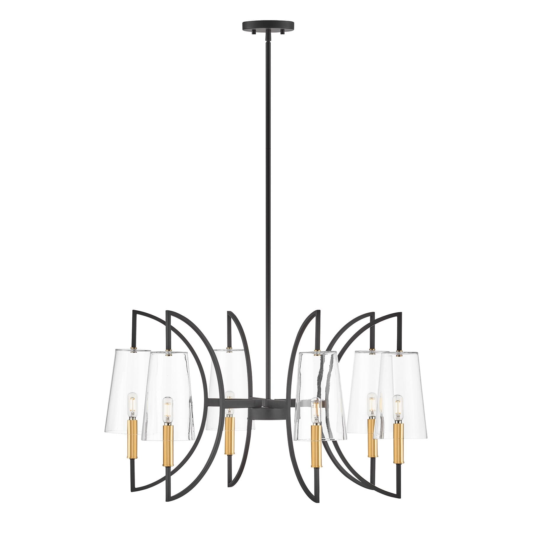 Hanley 6-Light Chandelier in Matte Black and Warm Brass