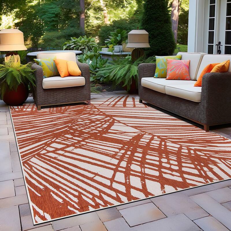 World Rug Gallery Nature Inspired Tropical Indoor/Outdoor Area Rug