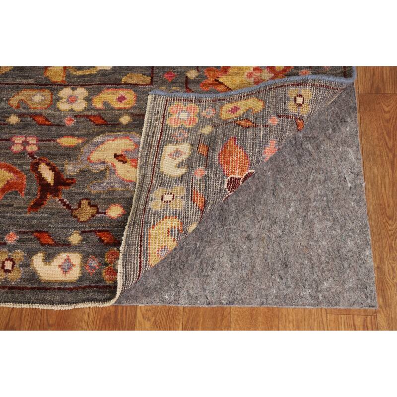 Hand Knotted Oriental 100% Wool Carpet Transitional All-Over Greys & Charcoal Oushak Area Rug - 9' 11'' X 8' 2''