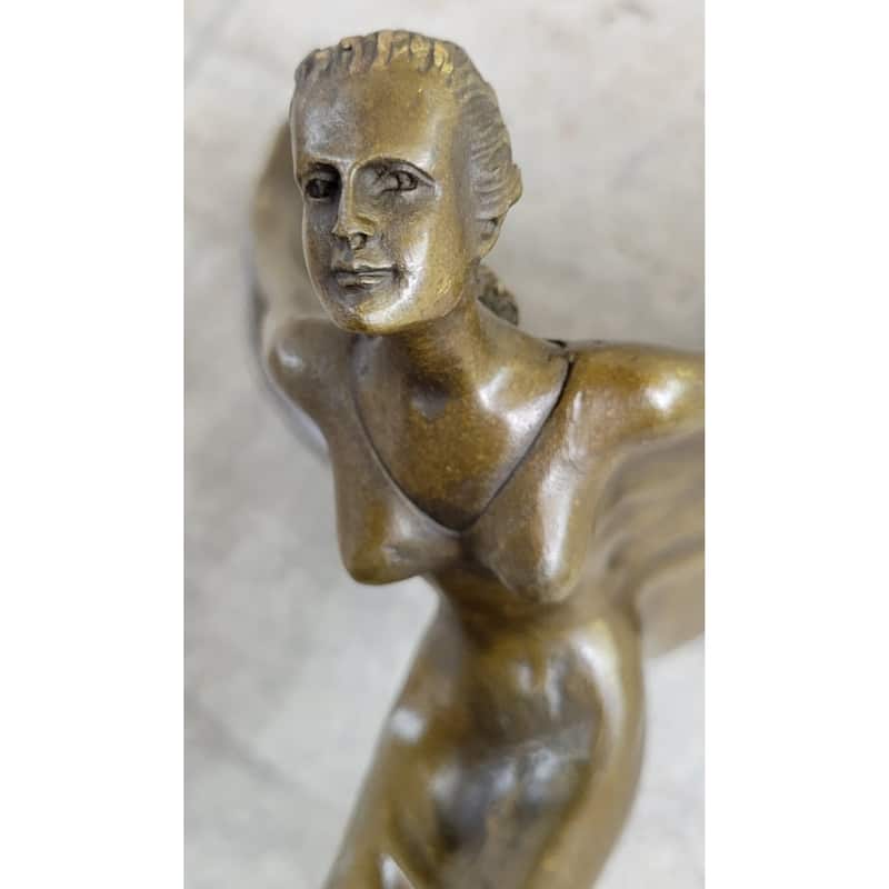 Spirit Of Ecstasy Rolls Royce Hood Ornament Bronze Statue Sculpture Figure 12 Inches X 8 Inches