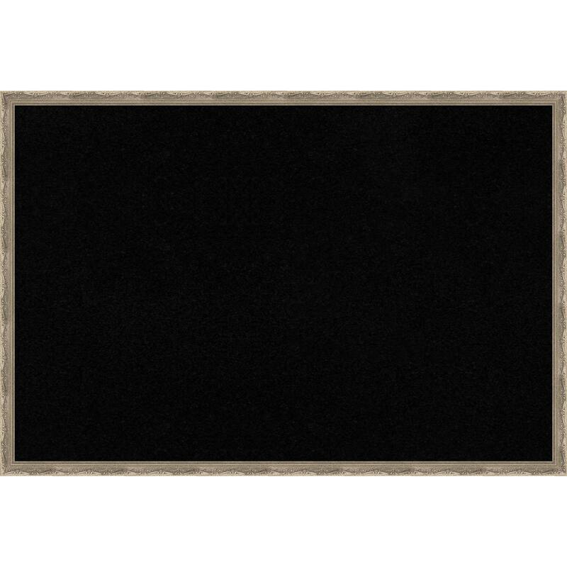 Mila Dark Silver Wood Framed Cork Board - Bulletin Board, Organization Board, Pin Board