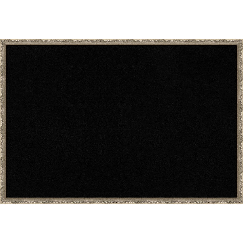 Mila Dark Silver Wood Framed Cork Board - Bulletin Board, Organization Board, Pin Board