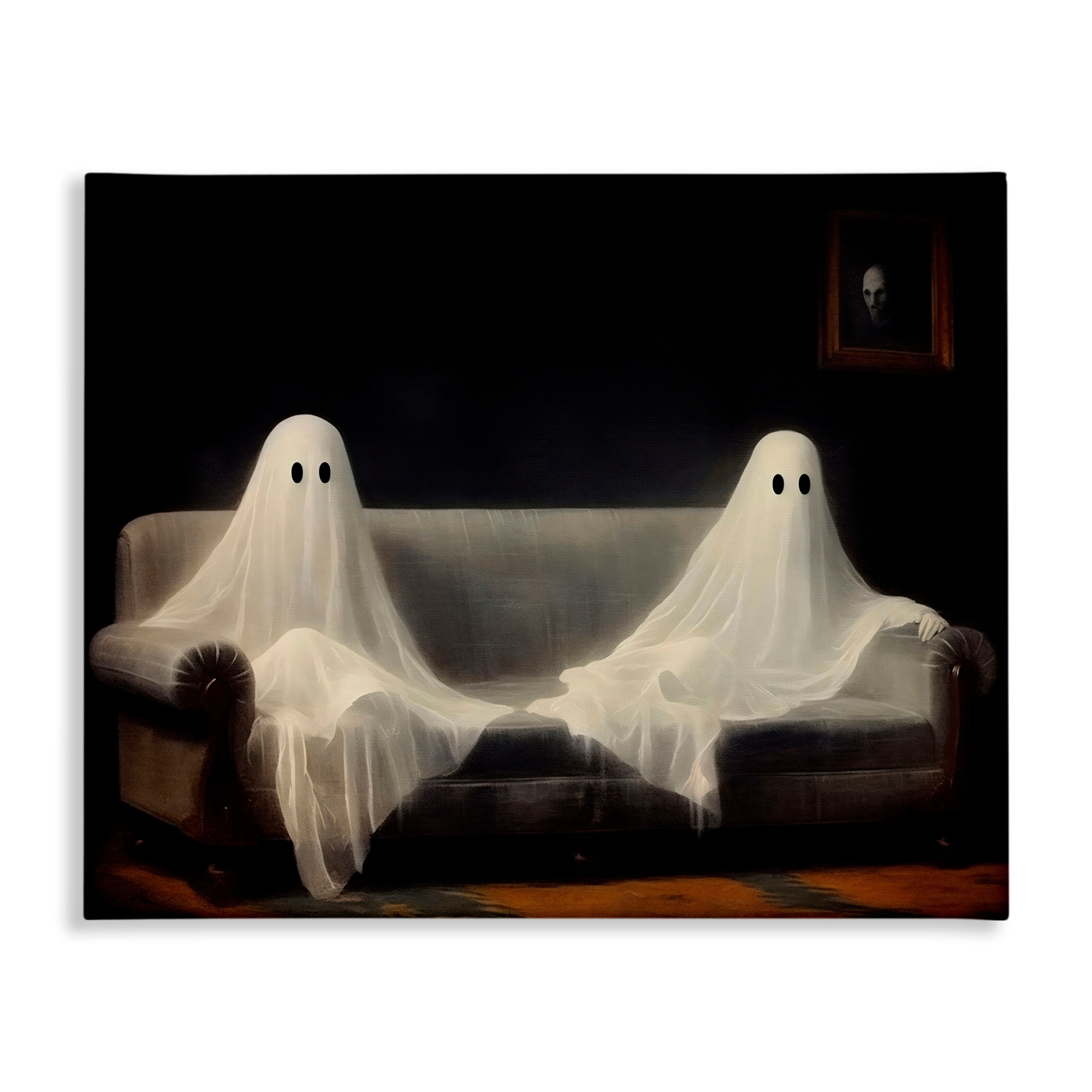 Stupell Spooky Couch Ghost Duo Canvas Wall Art Design by LSR Design Studio