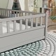 preview thumbnail 12 of 59, Pine Wood Floor Bed with Full-length Guardrail and Door for Kids, Adults