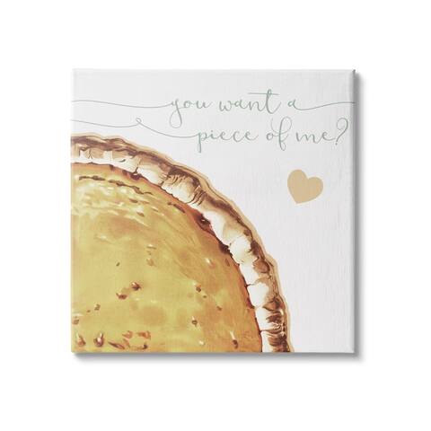 Stupell Industries Want a Piece Of Me Funny Pumpkin Pie Canvas Wall Art - Yellow