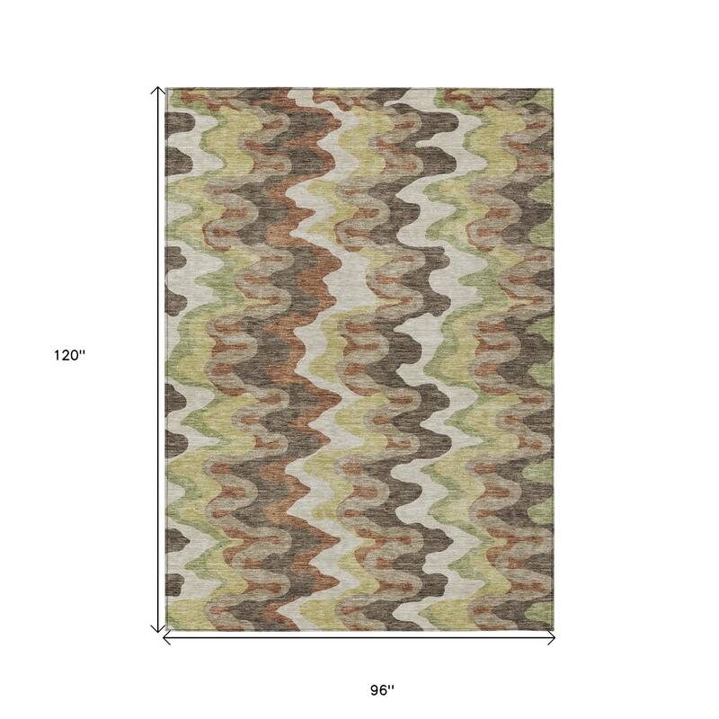 HomeRoots Abstract Transitional Rectangle Outdoor Rug