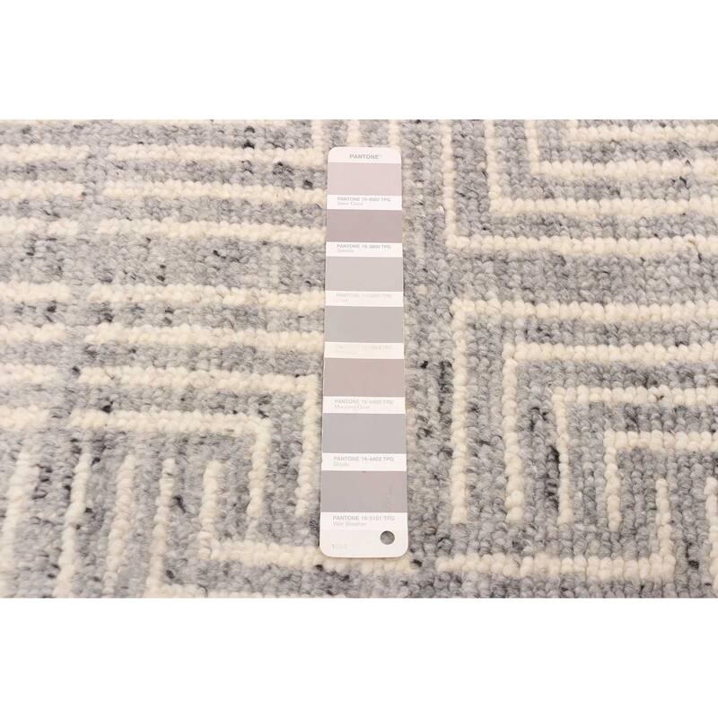 ECARPETGALLERY Hand-knotted Tangier Grey Wool Rug - 5'0 x 7'10