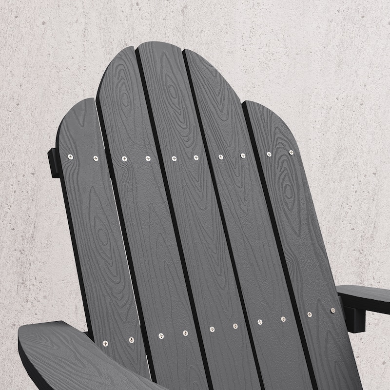 LUE BONA Patio HDPS Adirondack Chair Plastic Weather Resistant Outdoor Chairs Set of 4 - 30 in.W x 35 in.D x 36.5 in.H