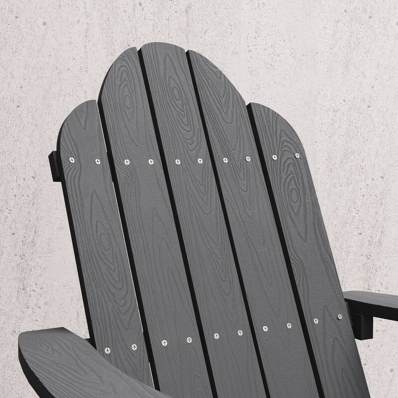 Plastic Poly Weather Resistant Outdoor Adirondack Chair Set of 4 Patio Classic Adirondack Chairs with Cup Holder