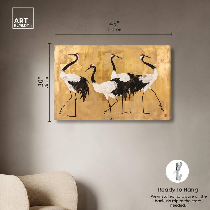 Birds of Gold Canvas by Art Remedy, Gallery Wrapped