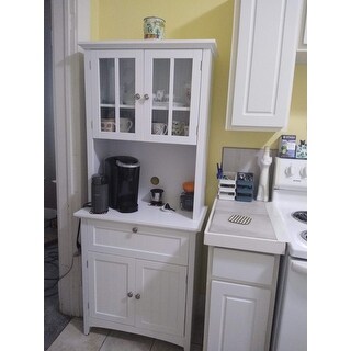 OS Framed Glass Door Kitchen Buffet Hutch - N/A - Overstock ...