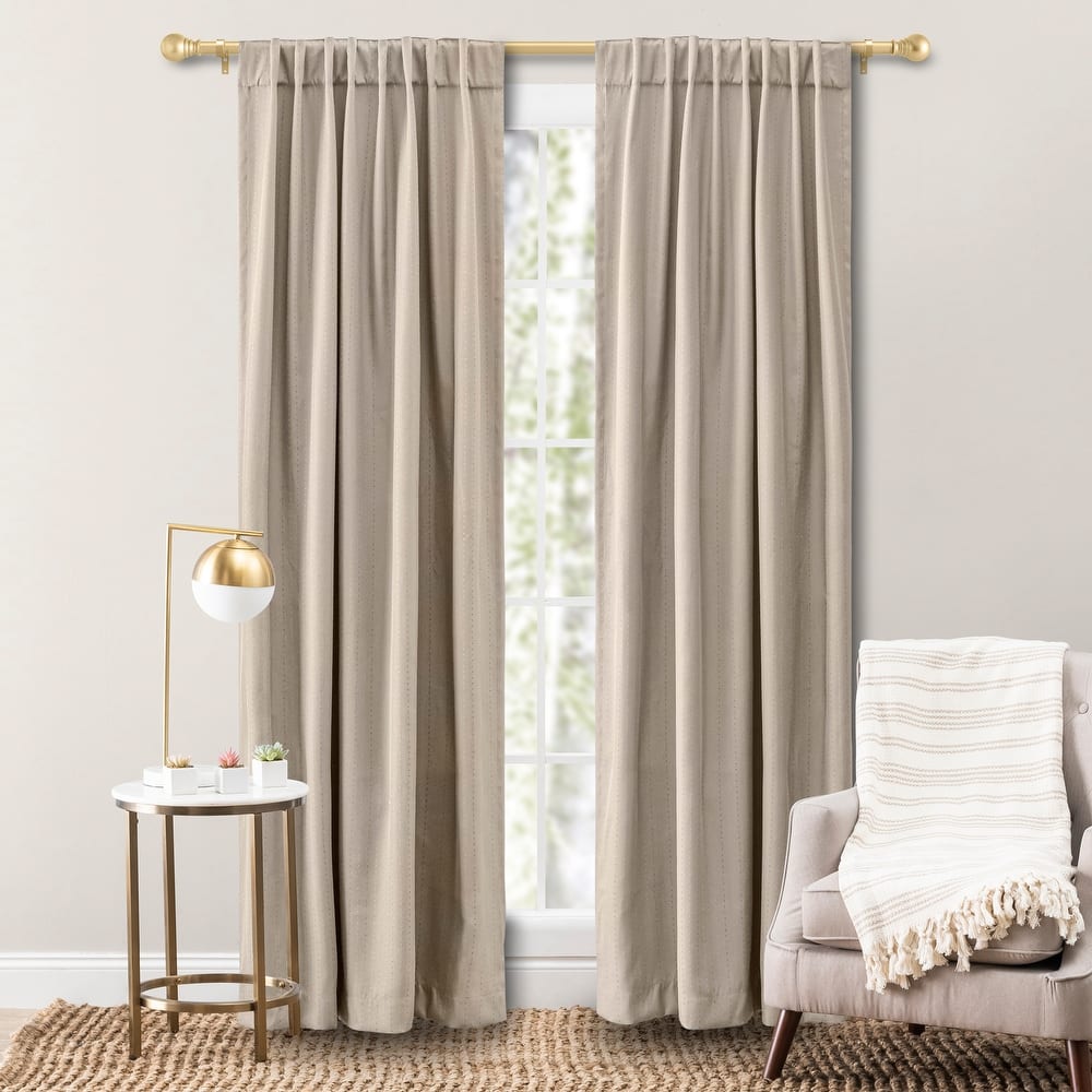 Grand Pointe Premium Dotted Rod Pocket w/Back tabs Curtain Panel