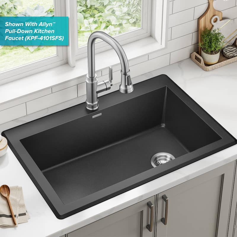 KRAUS Forteza Granite 33 inch Undermount Drop-in Kitchen Sink
