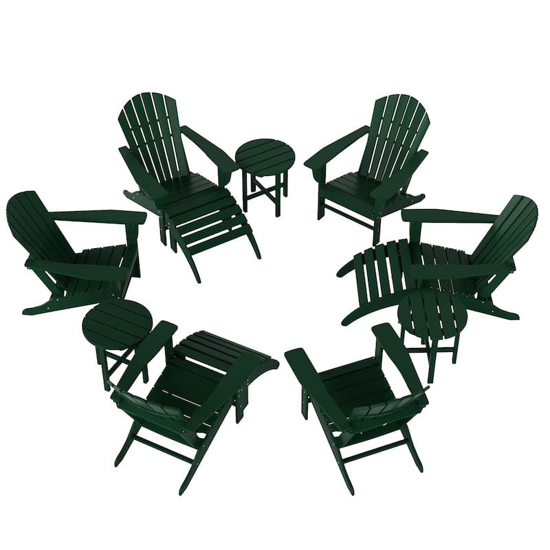 Altura 12-Piece Poly All Weather Adirondack Chair With Ottoman And Side Table