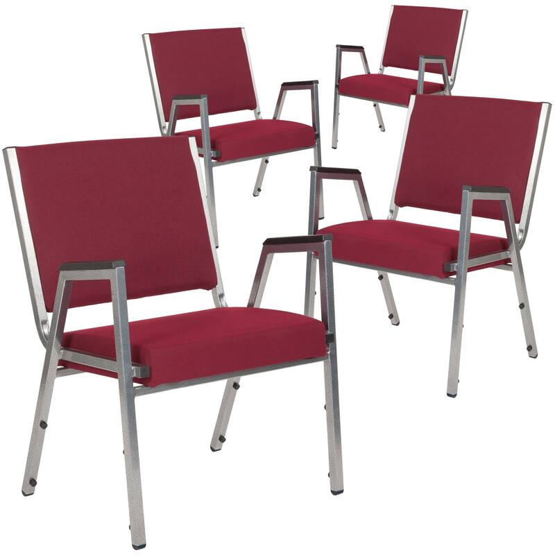 4 PK 1500 lb. Rated Antimicrobial Bariatric Reception Arm Chair