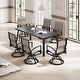 preview thumbnail 18 of 31, Pellebant Outdoor Aluminum Dining Table with Umbrella Hole for 6-8 Person