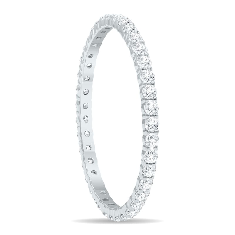 Women's 1/2 Carat TW Thin Diamond Eternity Band in 10K White Gold