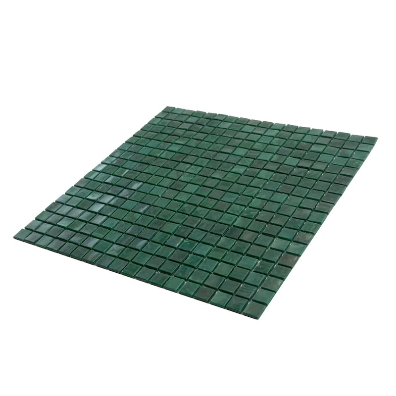 Apollo tile 12" x 12" Skosh Glossy Bottle Green Glass Tile (9.34 sq ft/case) - 10 Pack