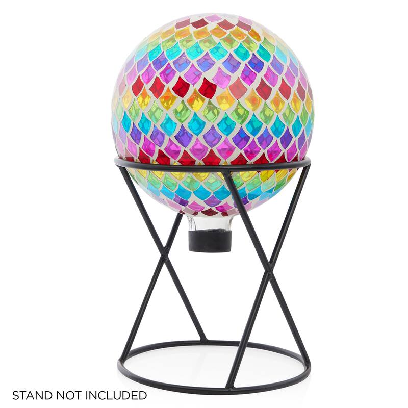 Multi Glass Gazing Globe with Mosaic Teardrop Design
