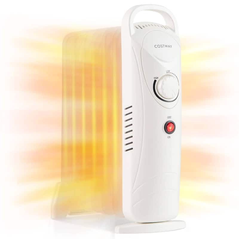 Costway 700W Portable Oil Heater with Adjustable Thermostat & 120 - See Details - See Details - White