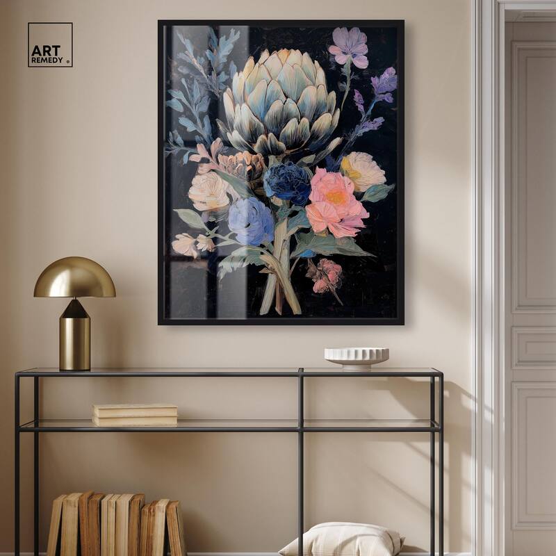 Moody Artichoke I Shadowbox by Art Remedy