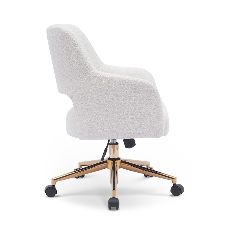 Boucle Upholstered Office/ Desk Chair - Swivel/ Adjustable Height