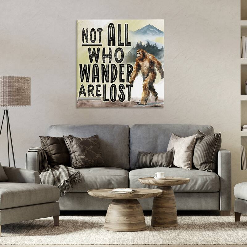 Stupell Not All Who Wander Phrase Canvas Wall Art Design By Nicole DeCamp