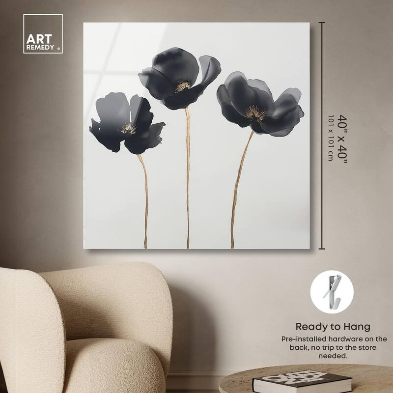 Nocturnal Flowers II Acrylic by Art Remedy, Ready to Hang