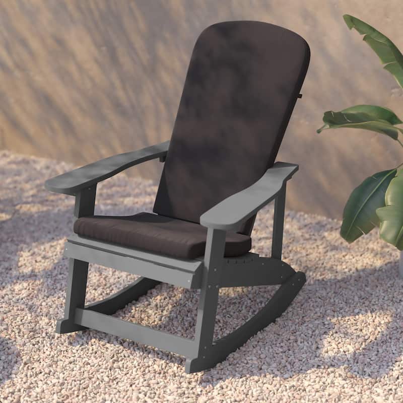 Indoor/Outdoor Rocking Adirondack Chairs with Cushions - Set of 2 - 29.5"W x 37.75"D x 39.5"H