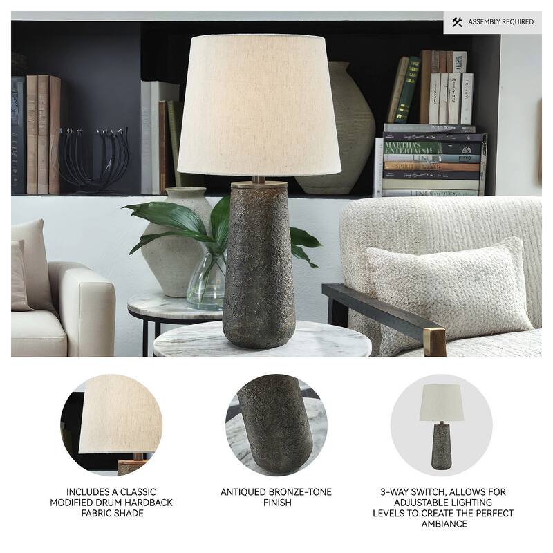 Signature Design by Ashley Chaston Bronze Table Lamp (Set of 2) - 12"W x 12"D x 24"H
