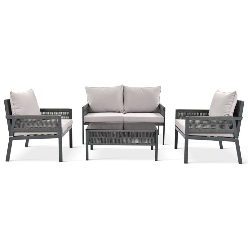 4-Piece Rope Patio Furniture Set