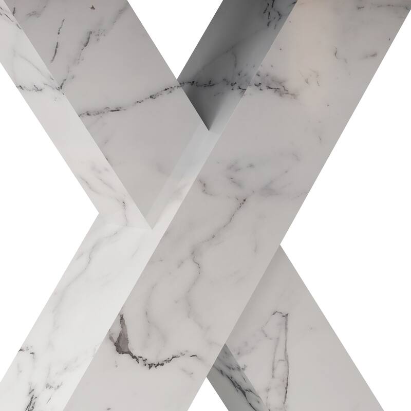 Modern Square Stretchable Dining Table with X-Shape Table Leg