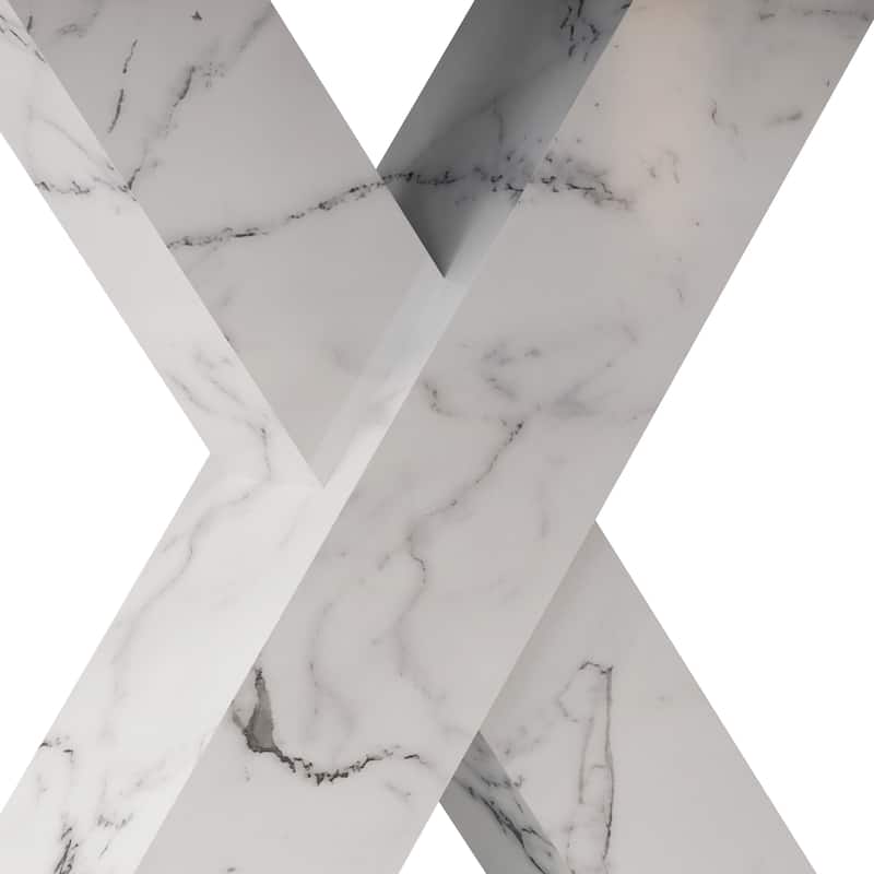 Square Dining Table with Printed Marble Table Top