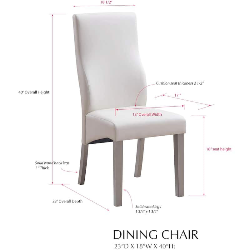 Kitchen Dining Room Upholstered Side Chairs, Set of 2, Champagne/White