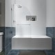 preview thumbnail 2 of 35, FELYL 34" W x 58" H Hinged Frameless Tub Door with Heat Soaking Process and Protective Coating Clear Glass
