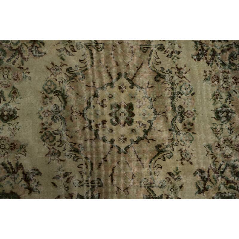 Hand Knotted Oriental 100% Wool Carpet Transitional Floral Beige & Ivories Anatolian Area Rug - 8' 11'' X 5' 3''