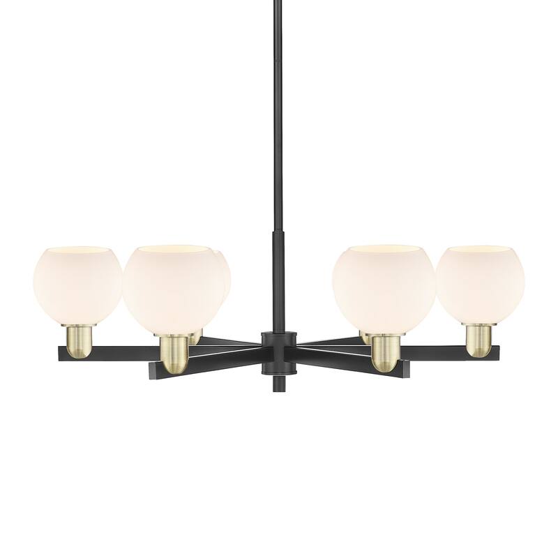 Innovations Lighting 716-6CR-10-36 Athens Chandelier Athens 6 Light - Black Antique Brass / Matte White