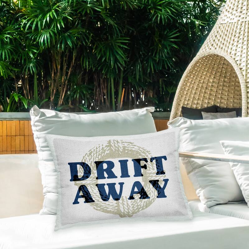 Stupell Drift Away Nautical Rope Printed Outdoor Throw Pillow Design by Lil' Rue