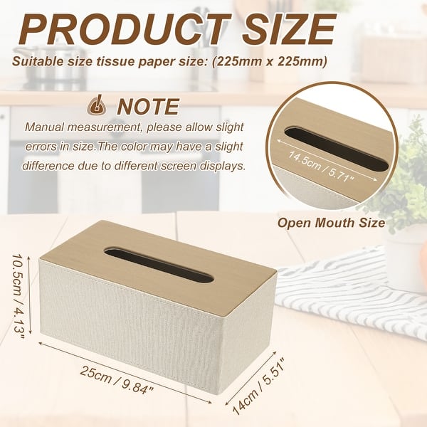 Tissue Box Cover, Modern Tissue Box Holder with Magnetic Closure for Living Room Bedroom Office Hotel