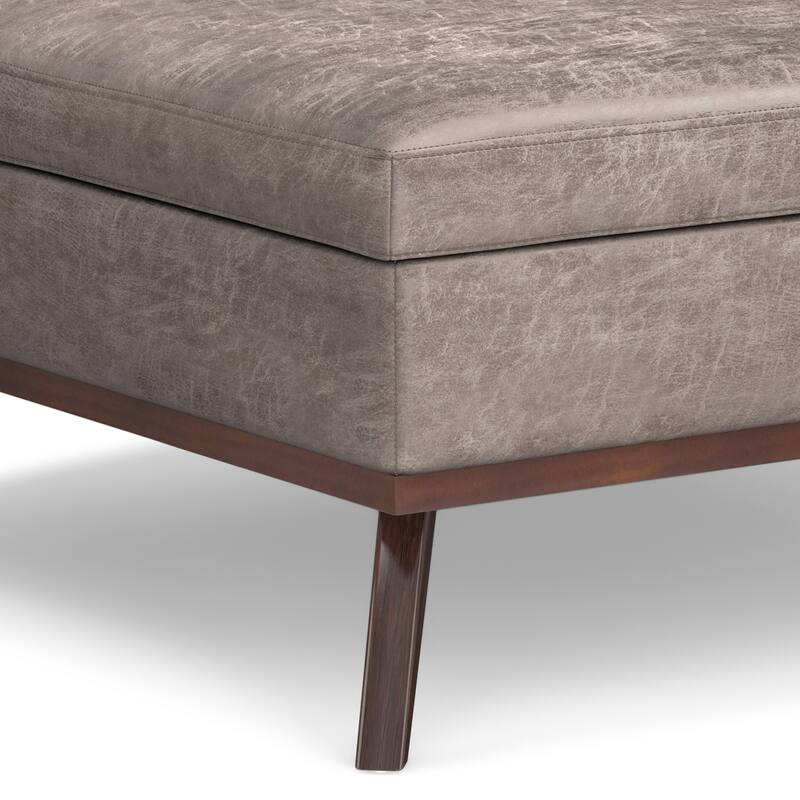 XL Square Coffee Table Storage Ottoman - Gray