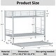 preview thumbnail 2 of 41, Metal Twin over Twin Bunk Bed with Trundle and Guardrail, Silver