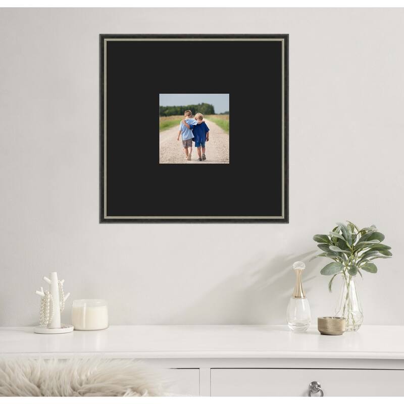 Theo Black Silver Narrow Framed Picture Frame, Photo Frame
