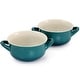 Crock-Pot 27oz Artisan Stoneware Soup Bowl W/ Handle, 2 Pack, Teal Gradient